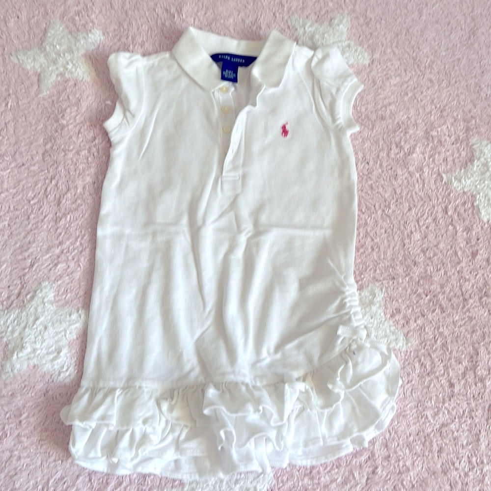 Ralph Lauren girls white tennis collar dress 4T